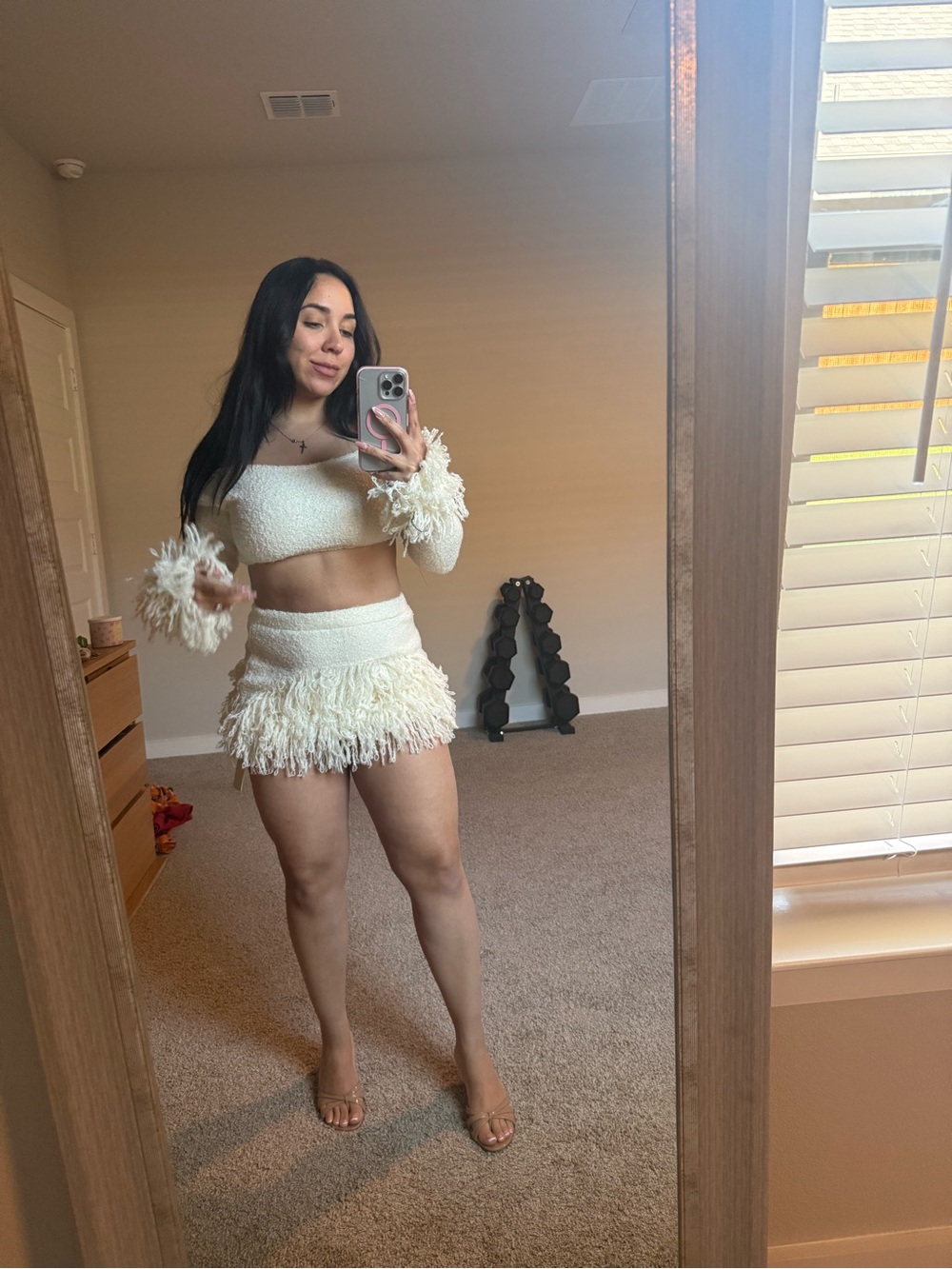 Cream Cozy Pom-Pom Women's set